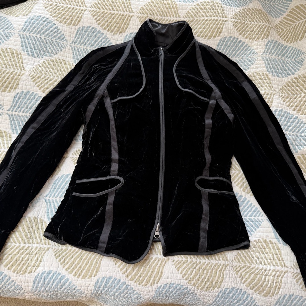 Armani Exanchge Elegant Black Velvet Women's Jacket